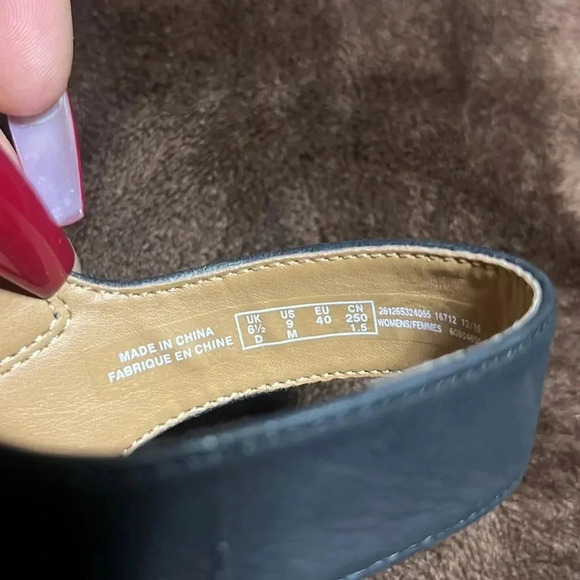 Clarks Reedly Juno Faux Suede‎ Platform Wedge Sandals Black - Picture 7 of 8